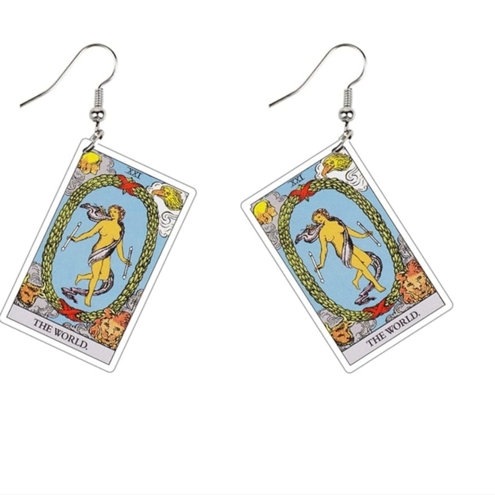 The World Tarot Card Earrings
